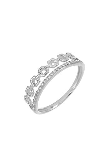 Carriere Jewelry Carrière Jewelry Diamond & Link Ring In 14k White Gold