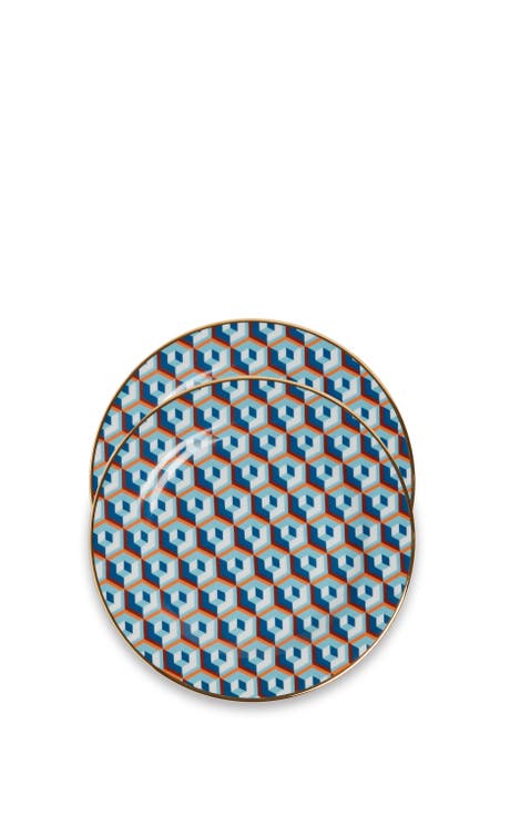 Dessert Plates Set Of 2 Cubi Blue