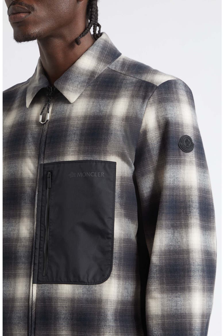 Cornisello Check Down Flannel Shirt Jacket, Alternate, color, MACRO CHECK BLACK/ WHITE