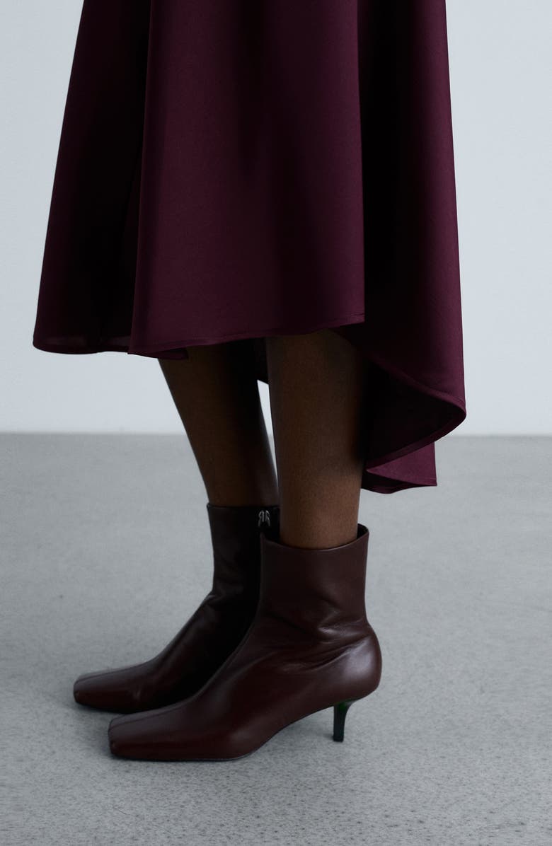 MANGO Seam Detail Long Sleeve Satin Dress, Alternate, color, 