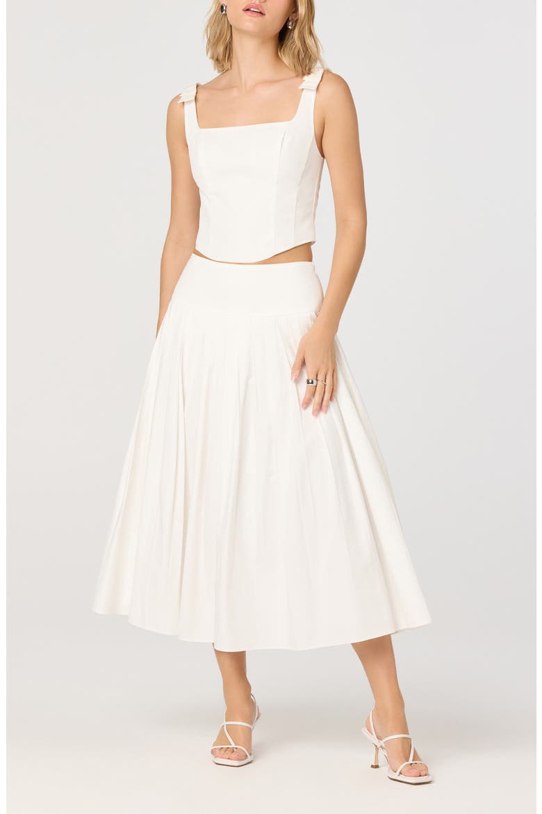 Alexcia Bow Strap Corset Top, Alternate, color, WHITE