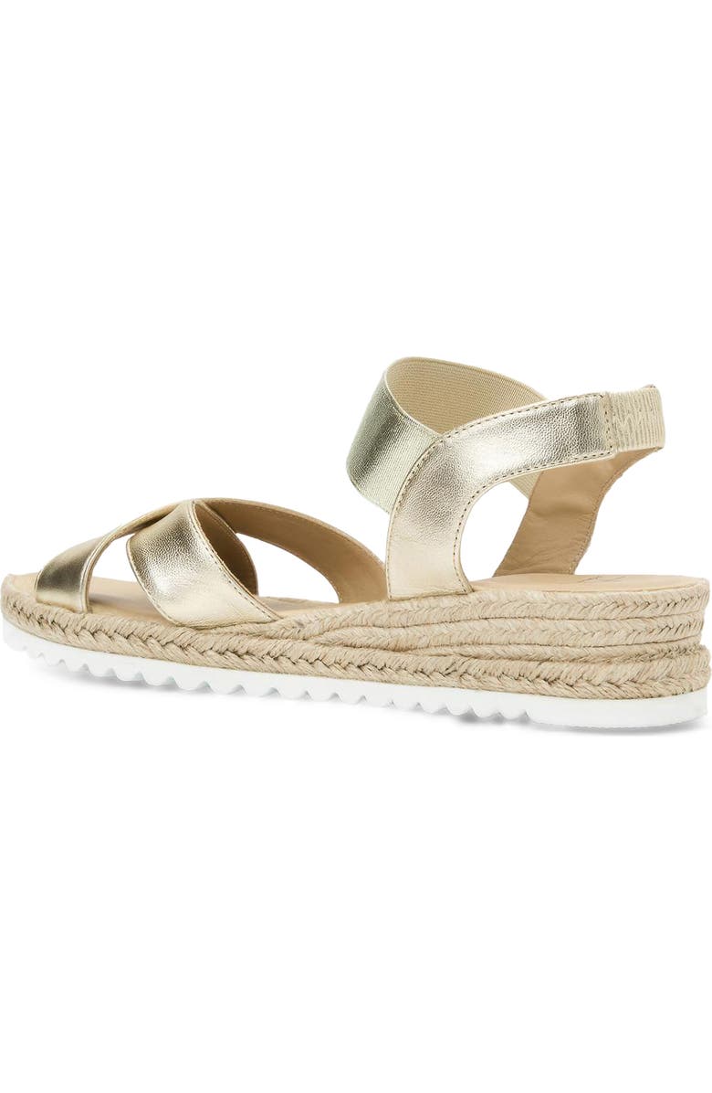 Aquatalia Almeria Weatherproof Slingback Espadrille Platform Wedge Sandal, Alternate, color, Champagne Metallic