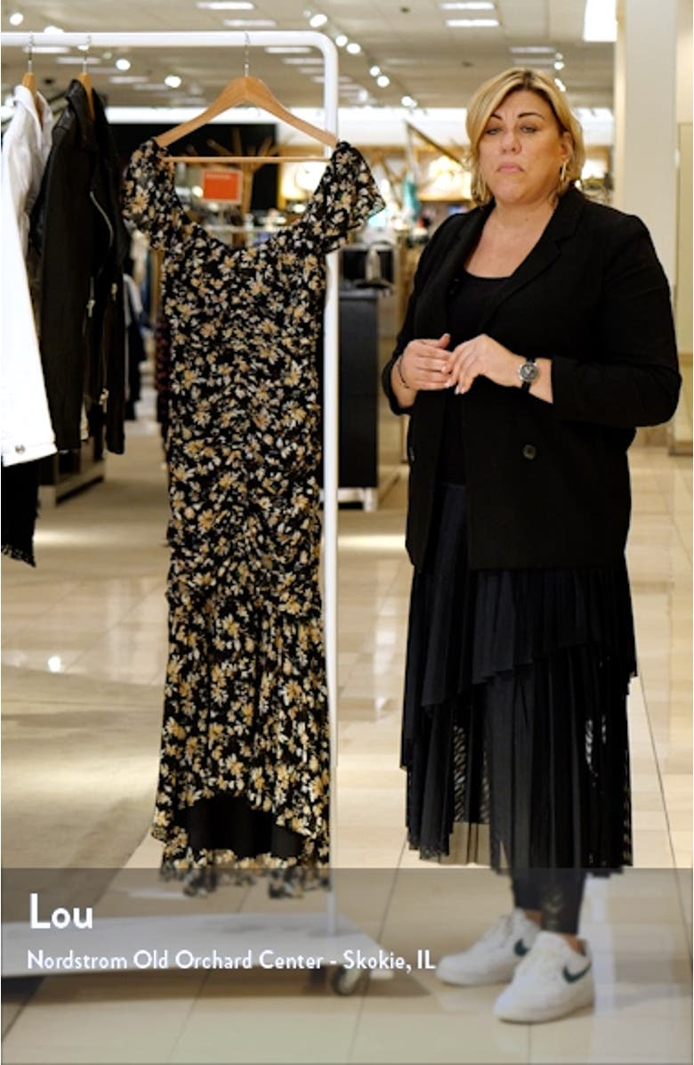 Floral Ruched Midi Dress, sales video thumbnail