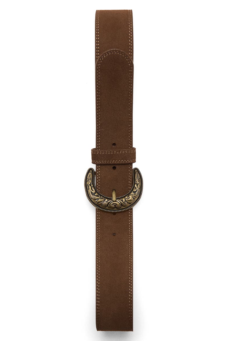 Suede Effect Belt, Alternate, color, BROWN