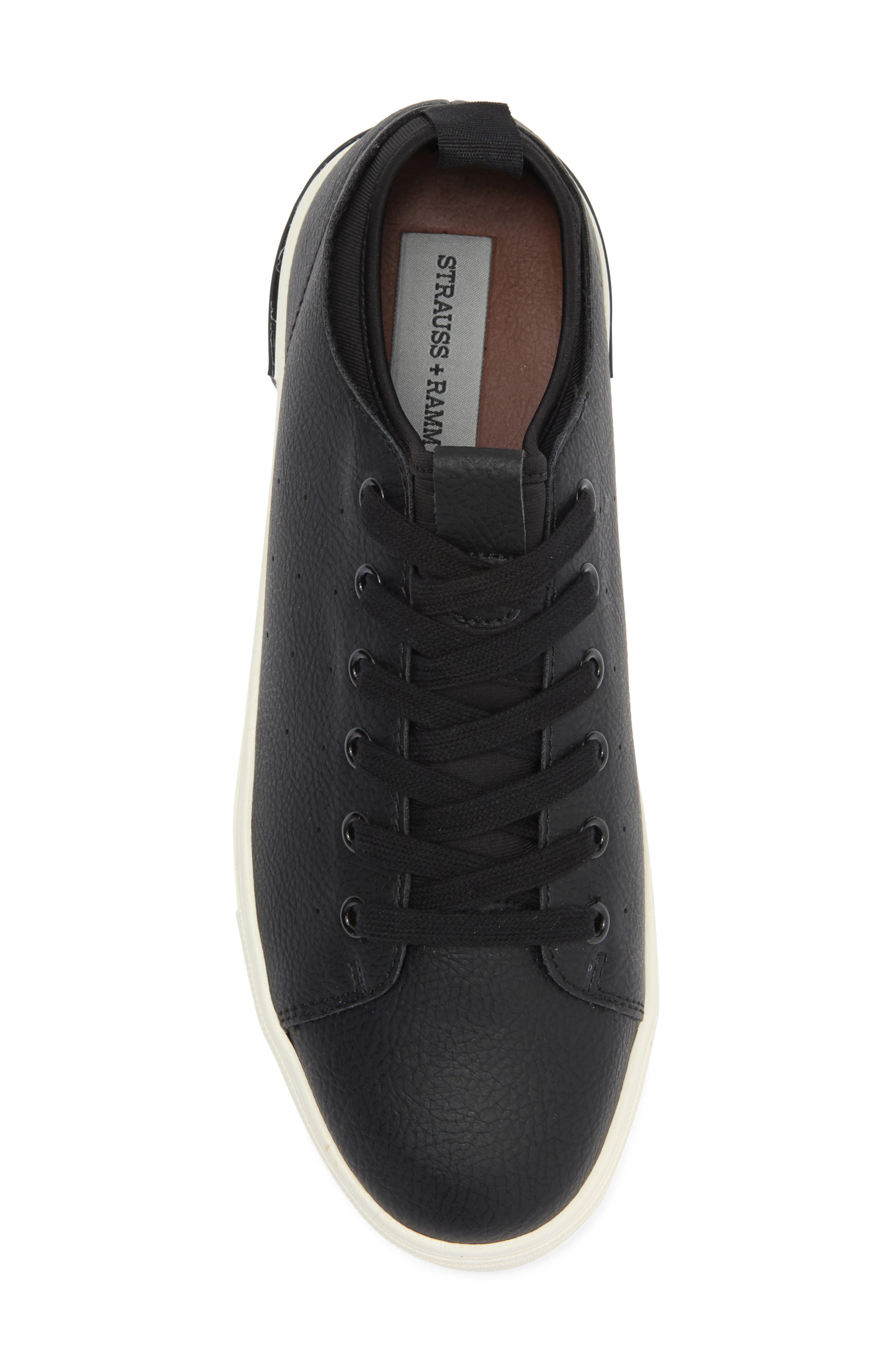 STRAUSS AND RAMM The Lace Up Sneaker, Alternate, color, Blackblack