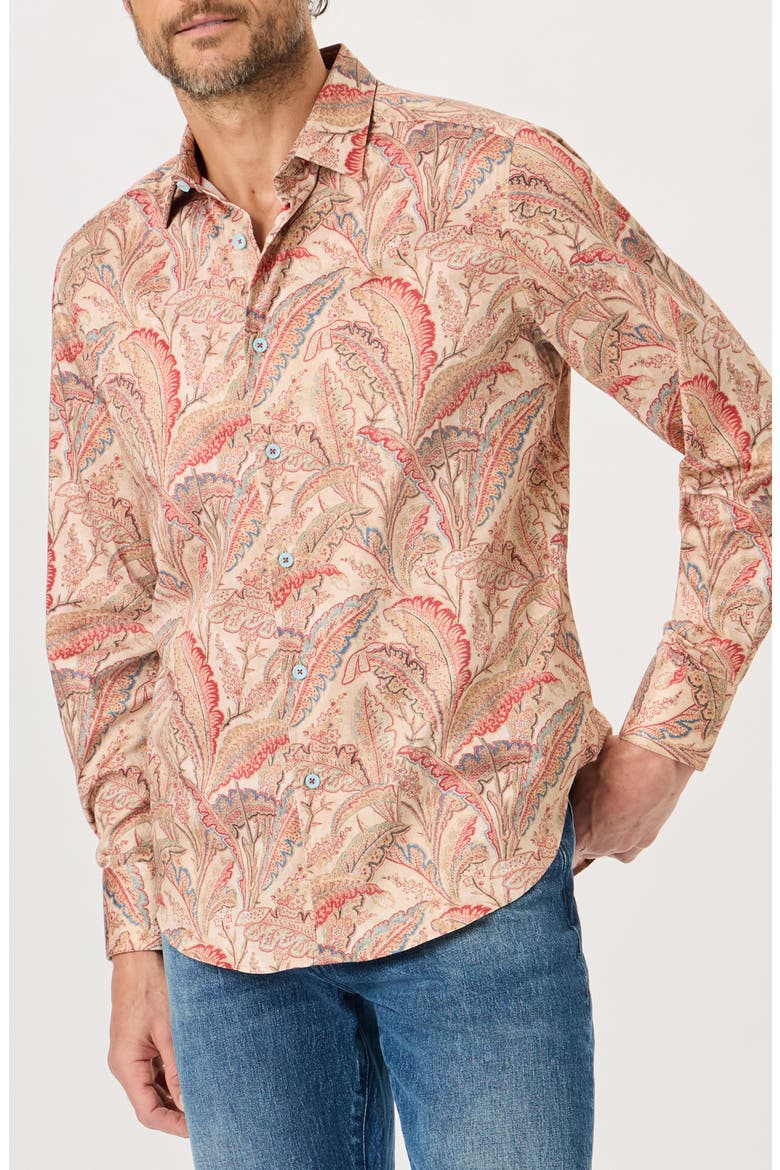 Tsukuyomi Printed Stretch Cotton Shirt, Main, color, MULTI