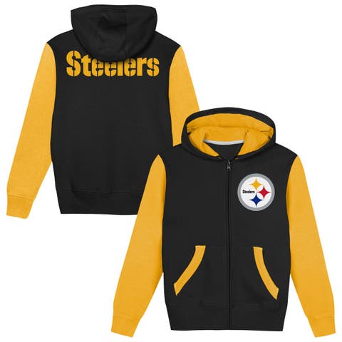 Toddler Outerstuff  Black/Gold Pittsburgh Steelers Stadium Colorblock Full-Zip Hoodie