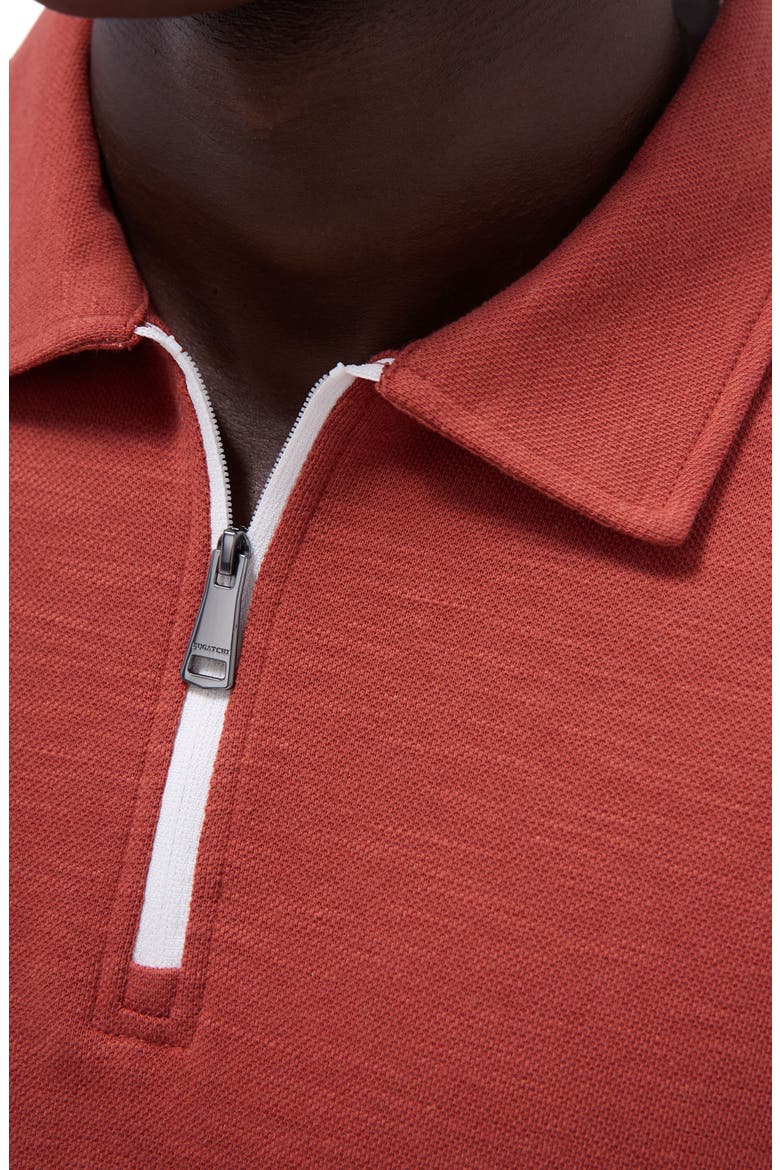 Quarter Zip Polo, Alternate, color, BRICK
