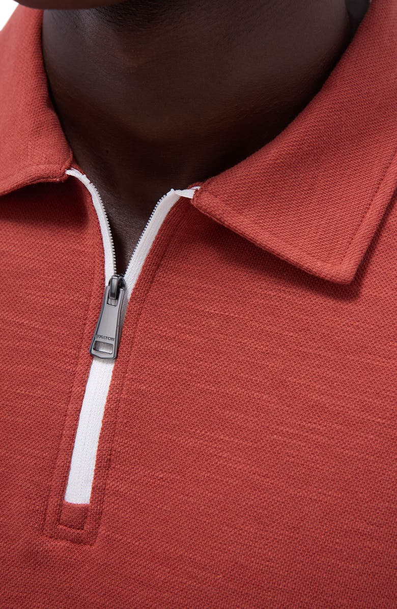 Bugatchi Quarter Zip Polo, Alternate, color, Brick