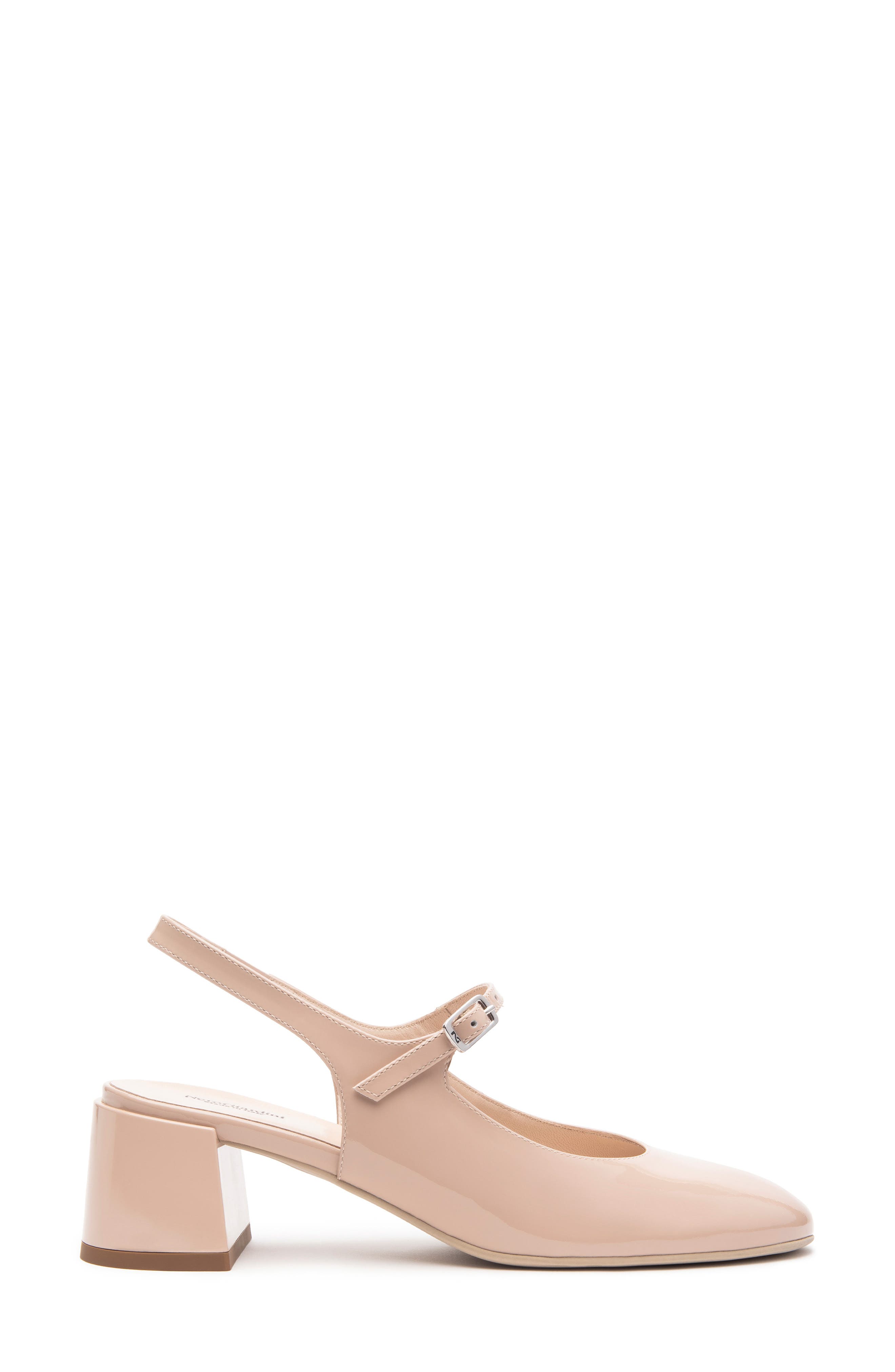 NeroGiardini Slingback Block Heel Pump, Alternate, color, Natural