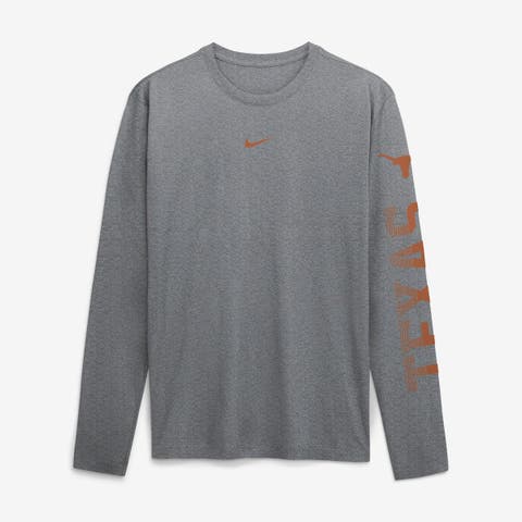 Men's Nike  Gray Texas Longhorns Primetime Logo Sleeve Legend Dri-FIT Long Sleeve T-Shirt