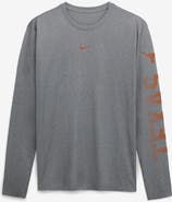 Nike Men's Nike Gray Texas Longhorns Primetime Logo Sleeve Legend Dri-FIT Long Sleeve T-Shirt