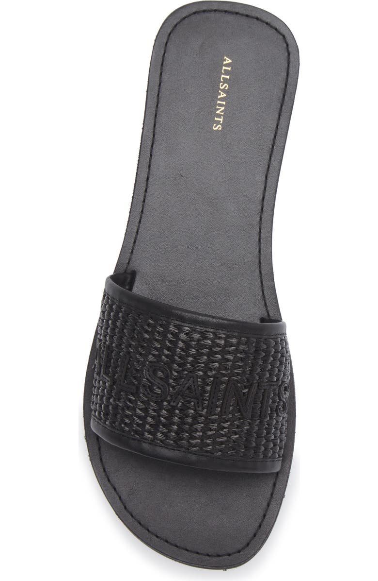 AllSaints Hoxton Woven Slide Sandal, Alternate, color, Black/ Black