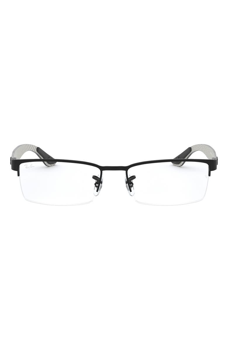 Ray-Ban 54mm Rectangular Semirimless Optical Glasses, Main, color, 