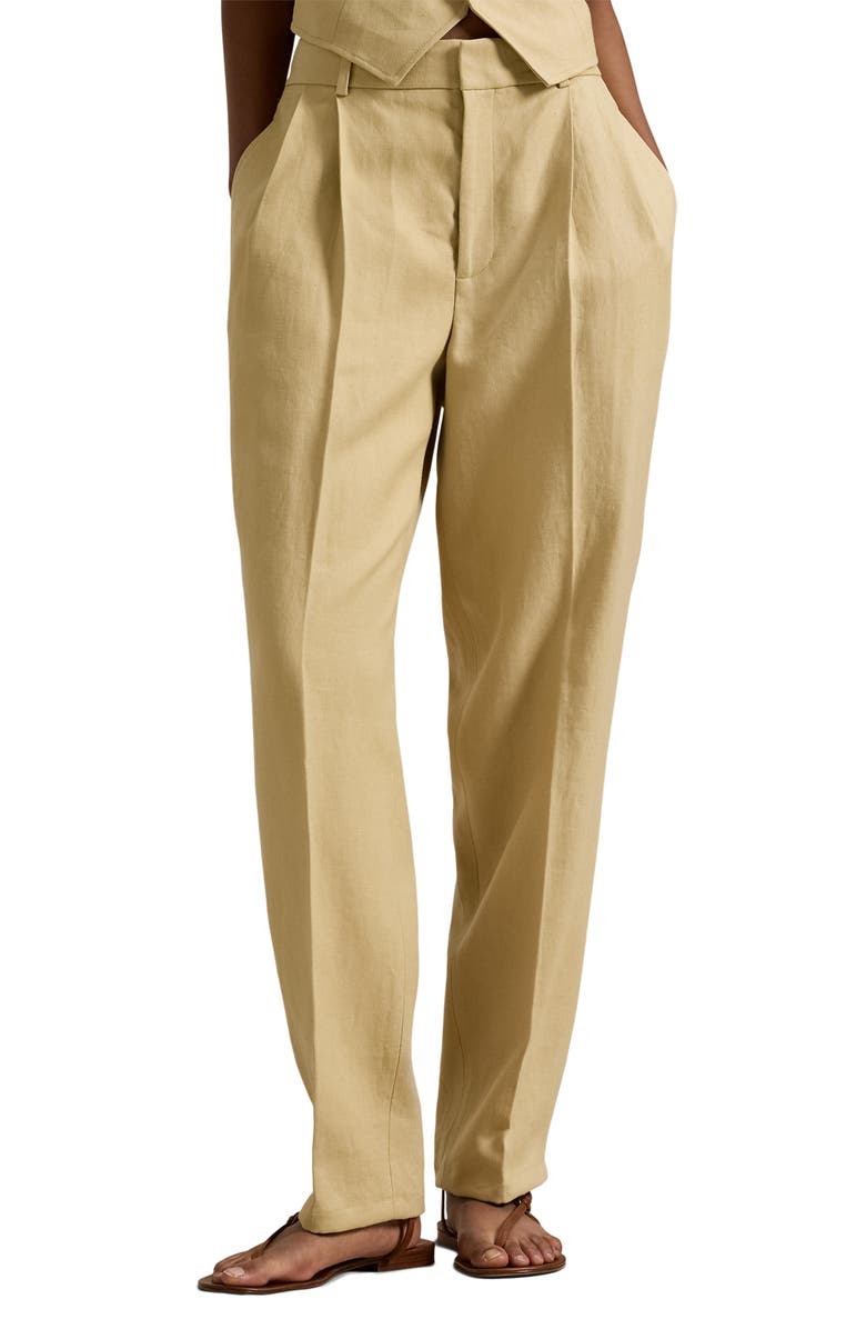 Polo Ralph Lauren Tapered Pleated Pants, Main, color, Dune Tan