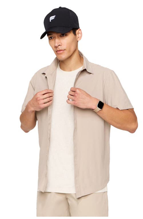 Fabletics The Don Short Sleeve Button Up In Pink