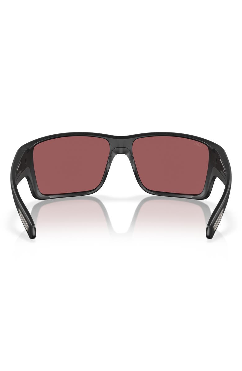 Costa Del Mar 63mm Mirrored Polarized Oversize Square Sunglasses, Alternate, color, Matte Black Mirror