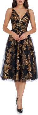Dress the Population Courtney Sequin Lace Cocktail Dress