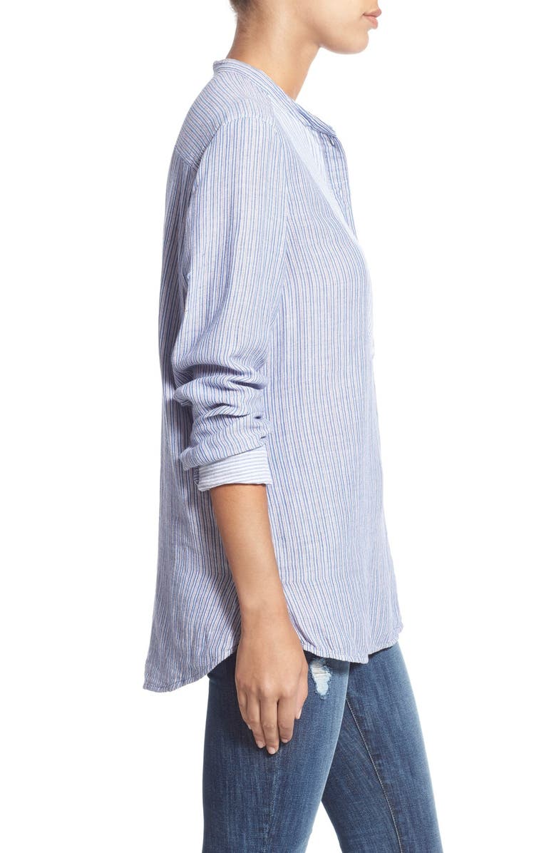 Caslon<sup>®</sup> Bib Front Mix Stripe Shirt, Alternate, color,
