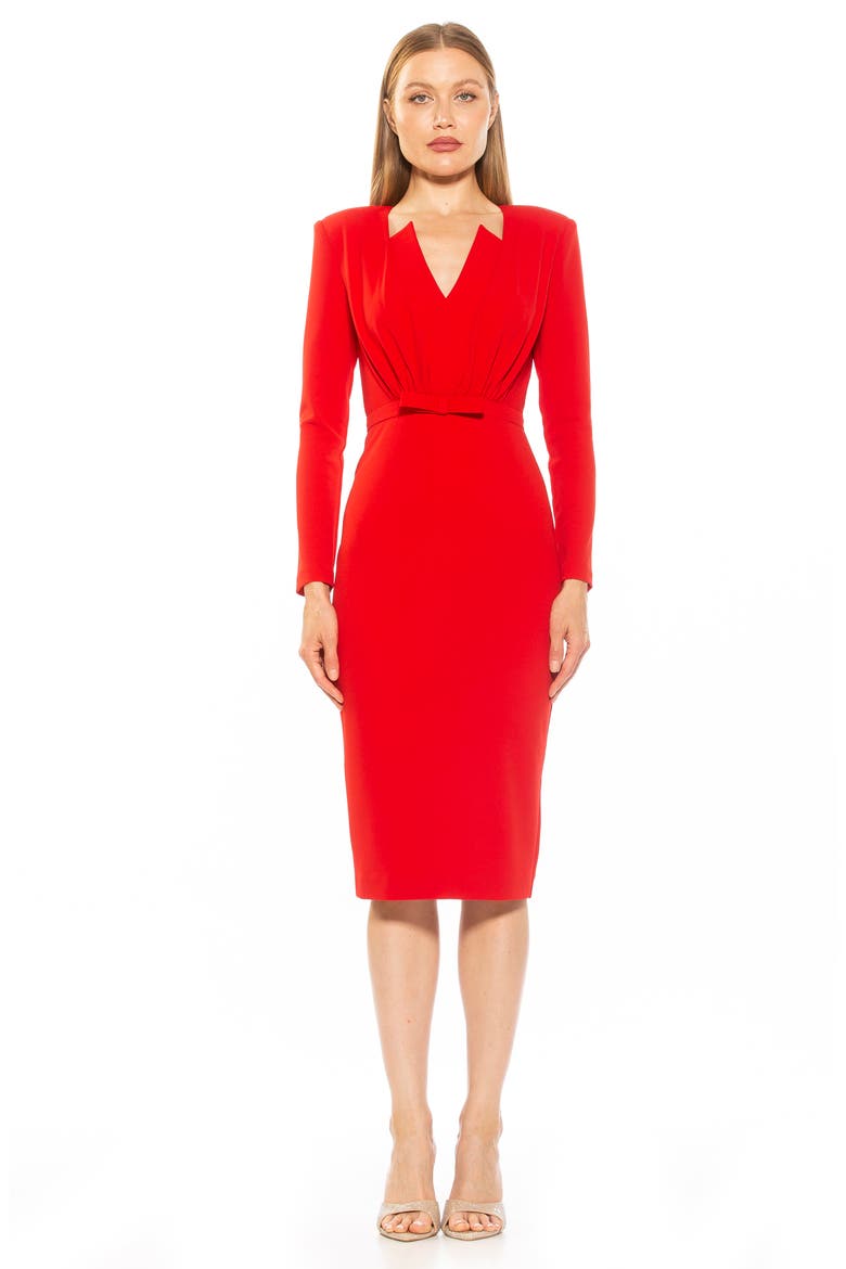 Arleth V-Neck Sheath Dress, Alternate, color, RED