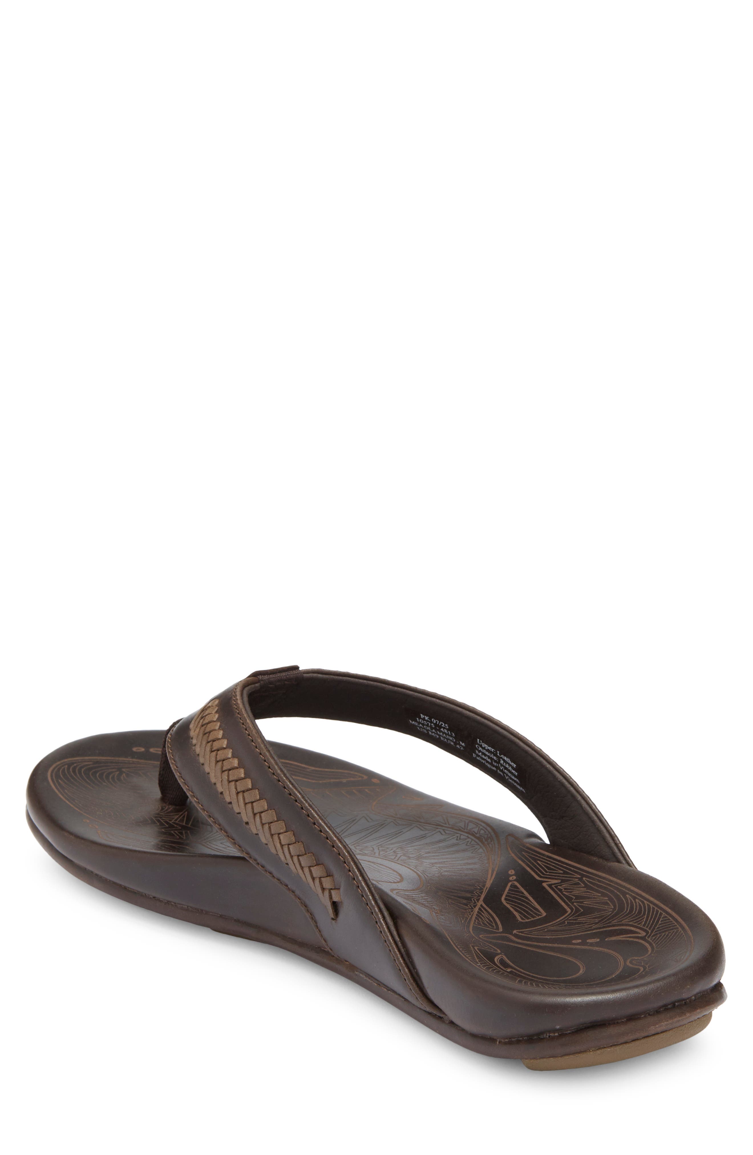 OluKai Mea Ola Mano Sandal, Alternate, color, Dark Java / Mustang