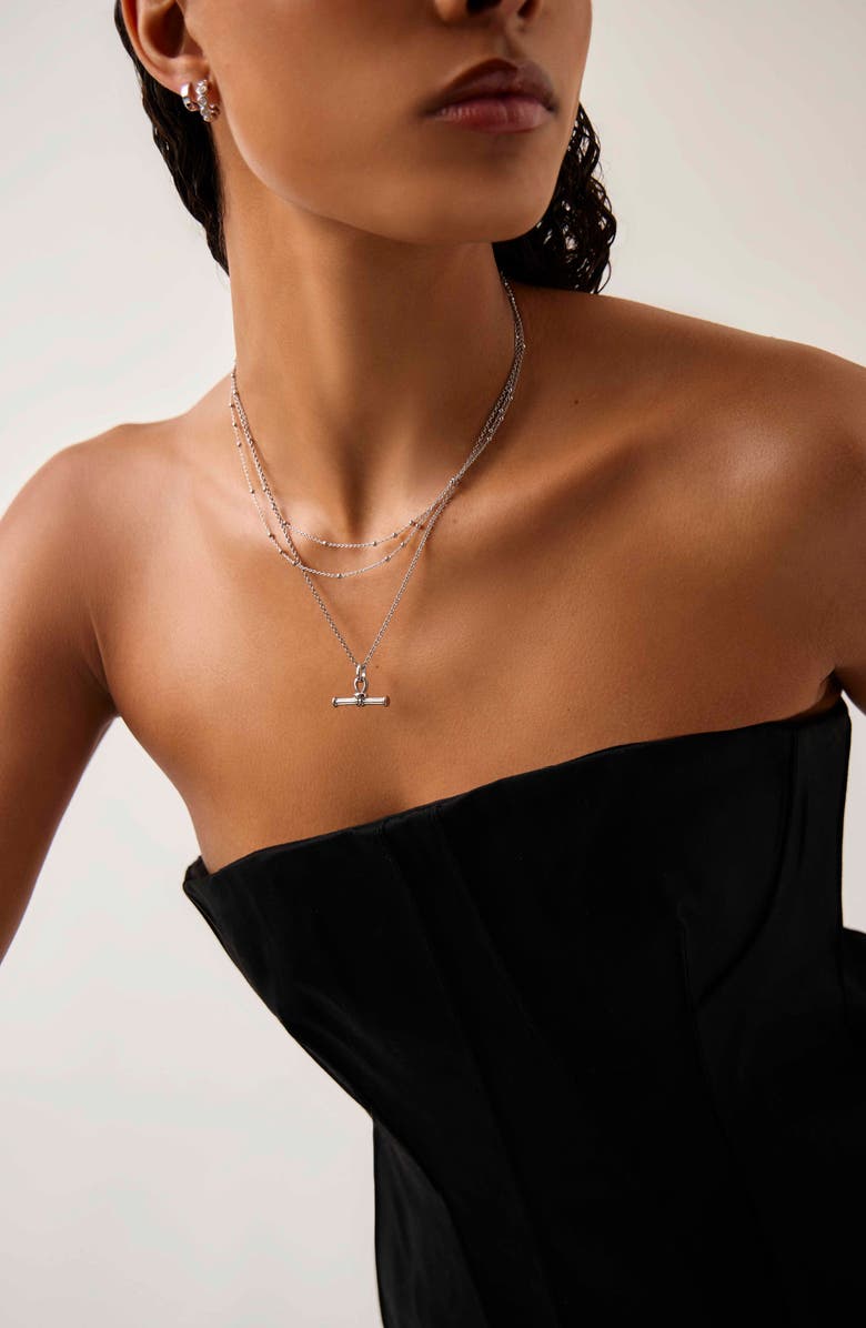 Missoma Ridge T-Bar Pendant Necklace, Alternate, color, Silver