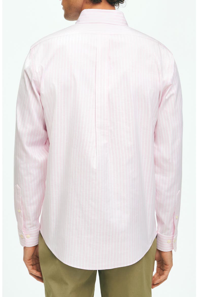 Stripe Non-Iron Button-Down Shirt, Alternate, color, PINKSTRIPE