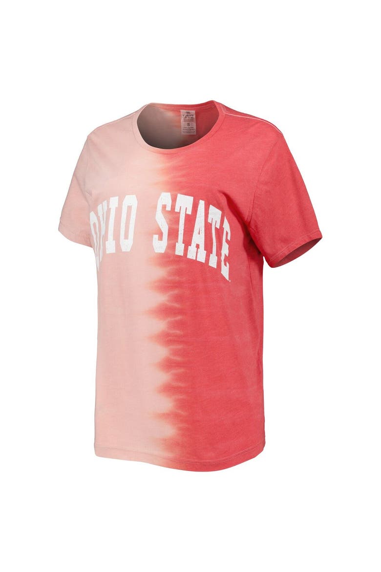 Women's Gameday Couture Scarlet Ohio State Buckeyes Find Your Groove Split-Dye T-Shirt, Alternate, color, Scarlet