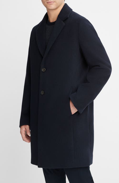 Vince Classic Wool Blend Coat In Blue