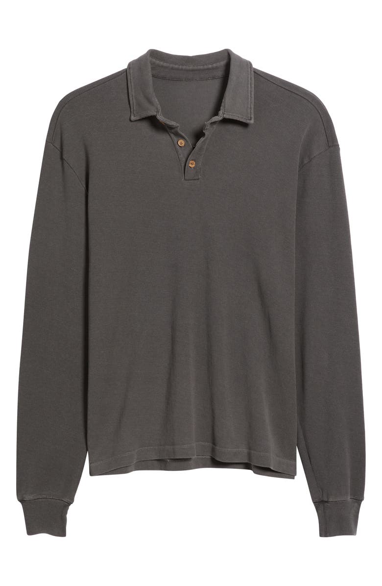 ALEX CRANE Caza Rib Organic Cotton Long Sleeve Polo, Alternate, color, Slate