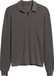 ALEX CRANE Caza Rib Organic Cotton Long Sleeve Polo