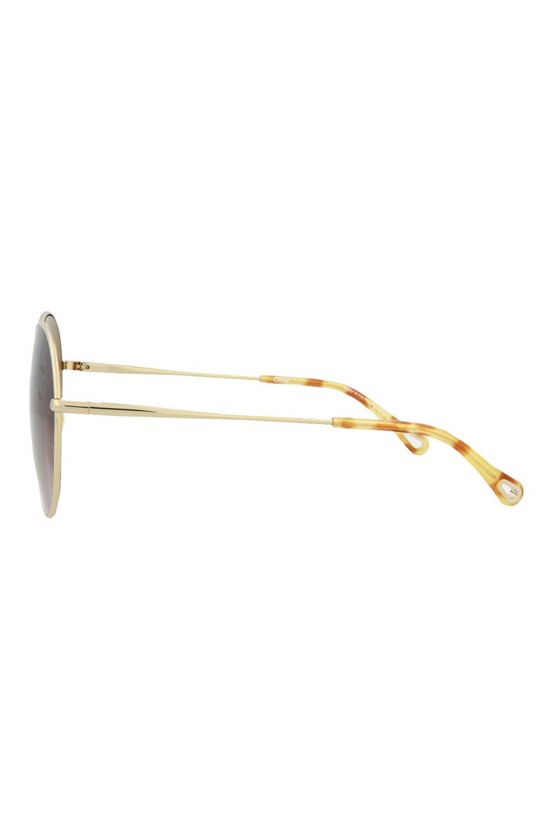 61mm Round Sunglasses, Alternate, color, GOLD GOLD BROWN