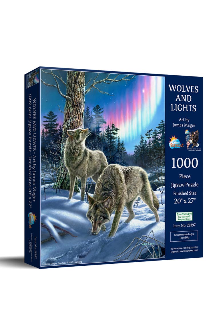 Wolves and Lights 1000 piece Jigsaw Puzzle for Adults, Main, color, Multicolor