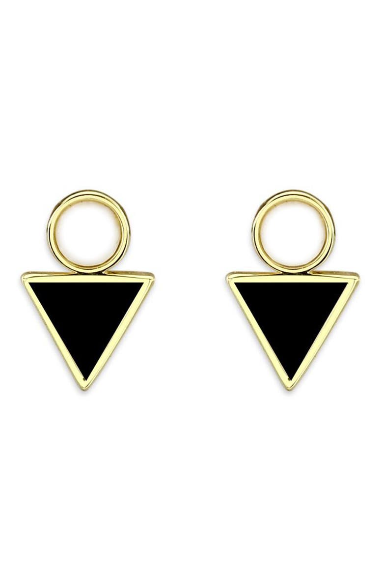 Circle Triangle Stud Earrings, Alternate, color, GOLD