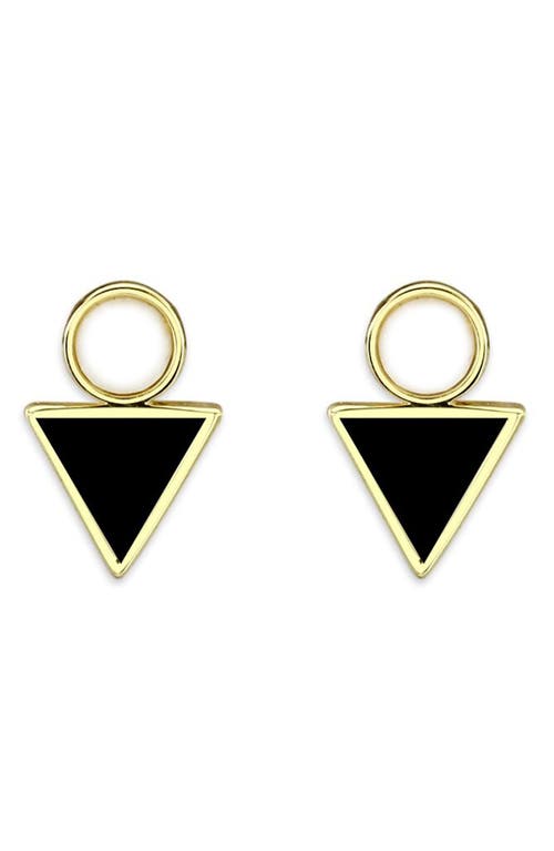 Covet Circle Triangle Stud Earrings In Gold