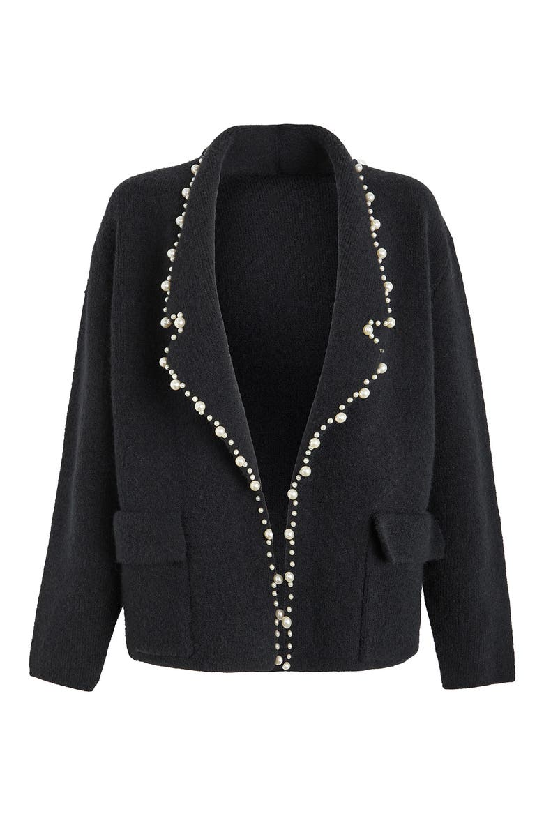 Embellished Blazer, Alternate, color, BLACK