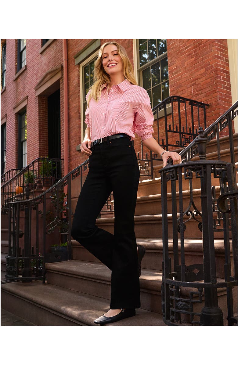 Lands' End Denim High Rise Skinny Flare Jeans, Alternate, color, Black