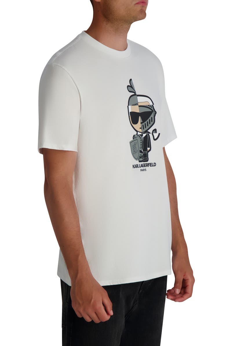 KARL LAGERFELD PARIS Split Personality Karl Graphic T-Shirt, Alternate, color, White