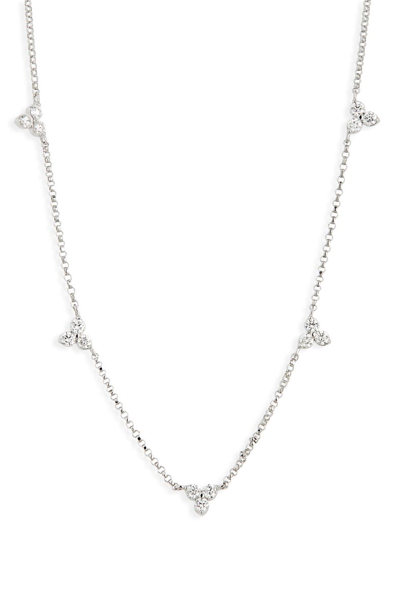 Diamonds by the Inch Station Necklace, Main, color, WG