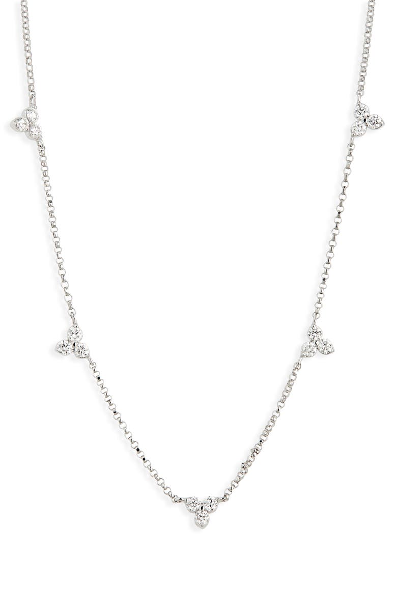 Roberto Coin Diamonds by the Inch Station Necklace, Main, color, Wg