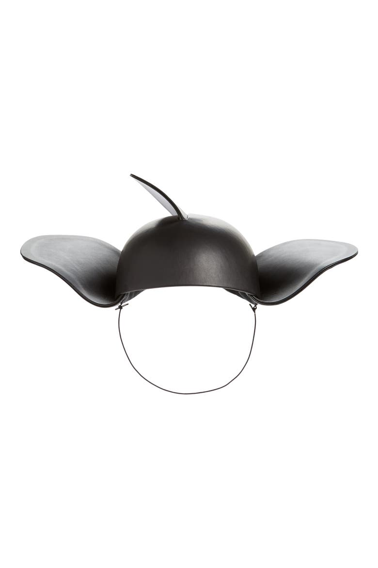 Wings Leather Hat, Main, color, BLACK