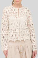 ZOE AND CLAIRE Cotton Crochet Cardigan