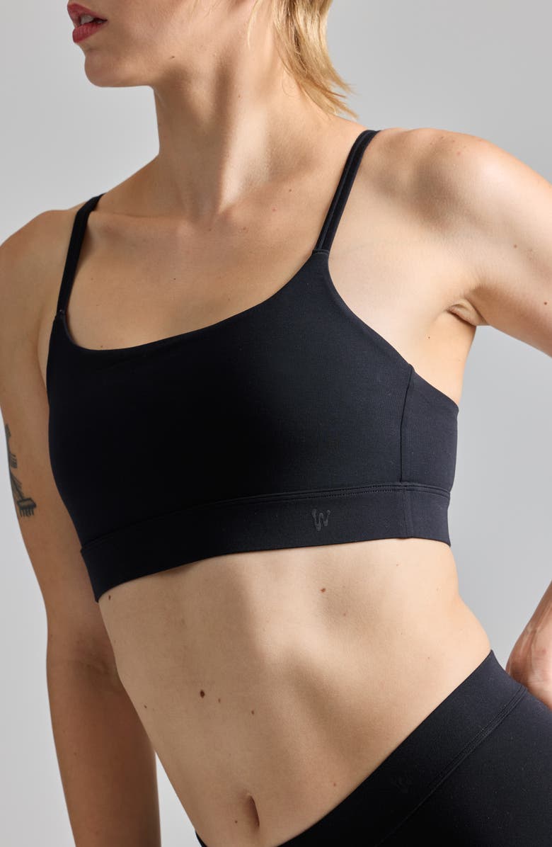 Woxer Luxe Icon Stretch Modal Adjustable Bralette, Alternate, color, Black