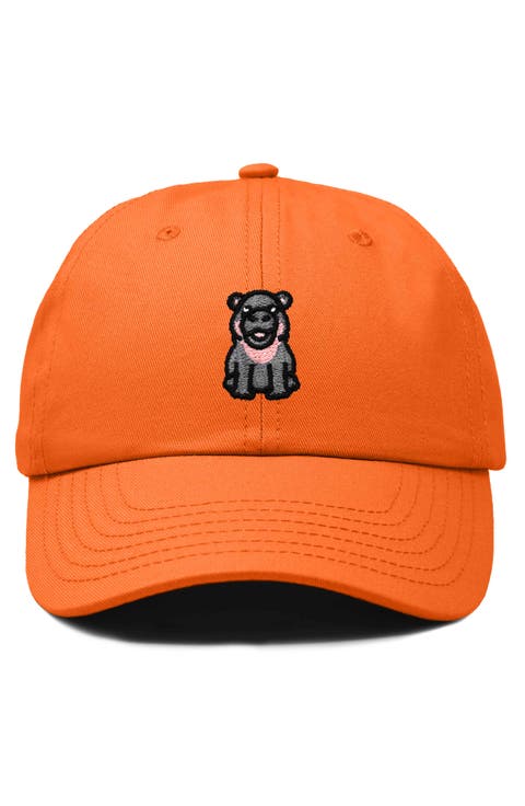 Hippo Embroidered Adjustable Hat