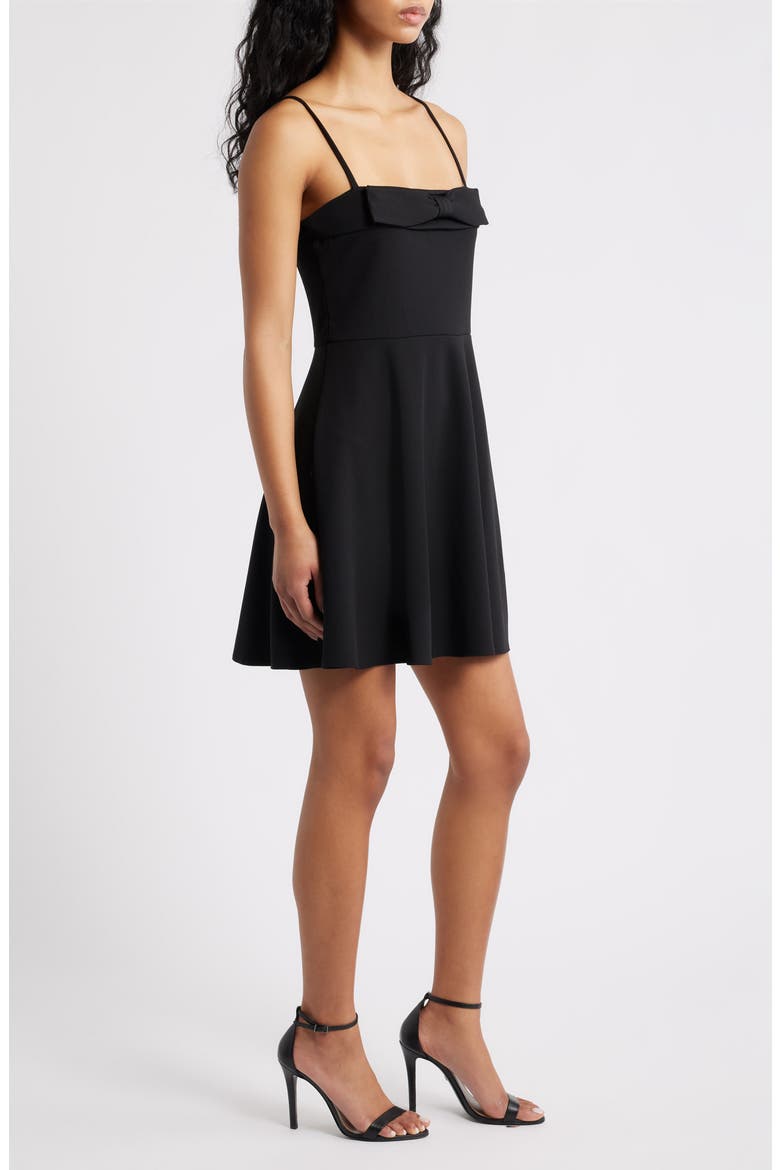Bow Front Sleeveless Minidress, Alternate, color, BLACK
