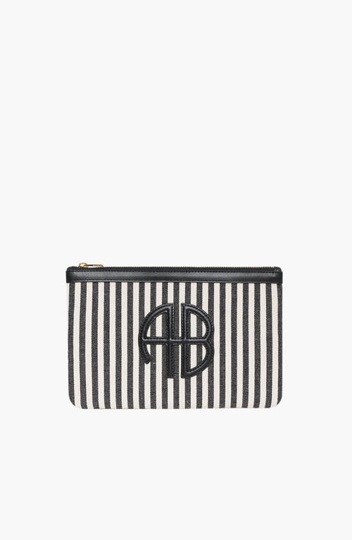 ANINE BING Lili Pouch in White And Black Stripe at Nordstrom