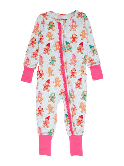 Girls SoftSnooze Holiday Convertible Ruffle One Piece Pajama