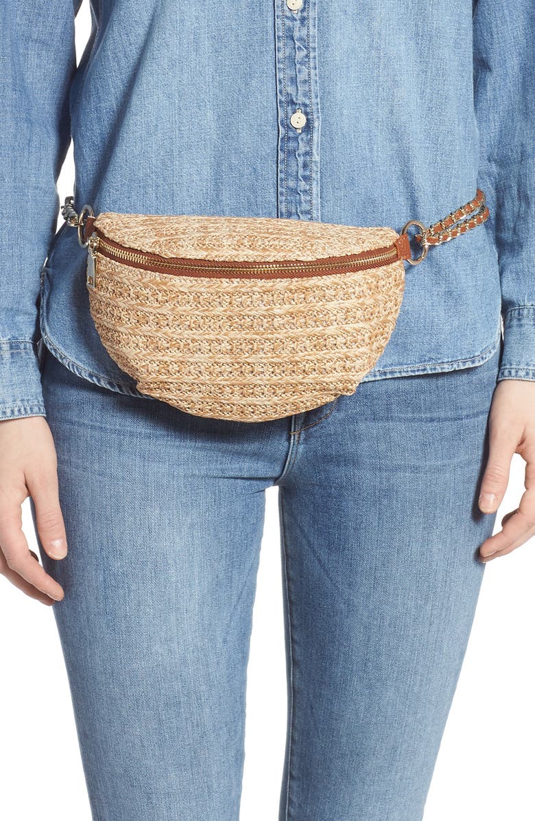 Steve Madden Becca Raffia Belt Bag, Alternate, color,