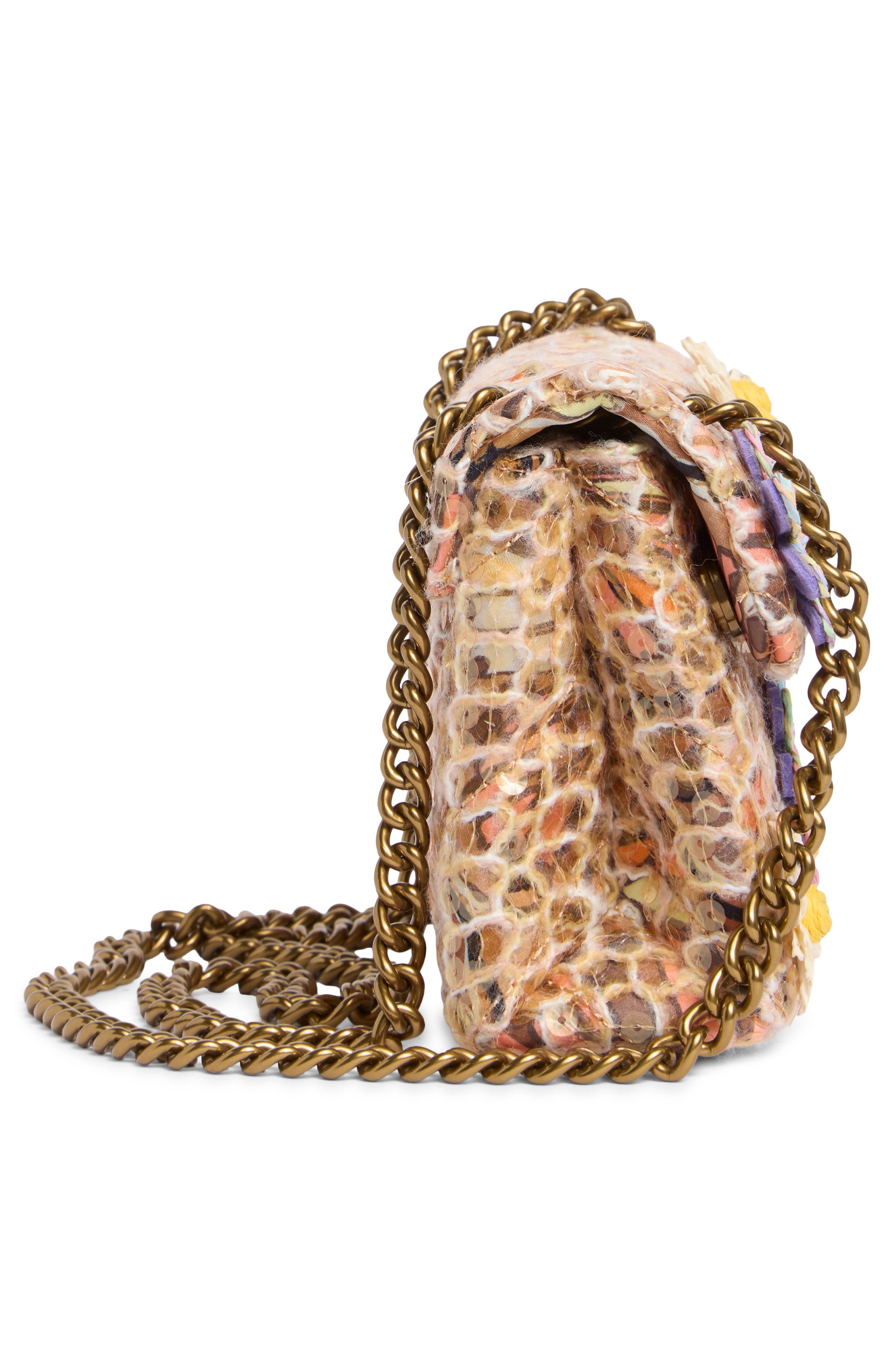 Kurt Geiger London Mini Kensington Floral Convertible Shoulder Bag, Alternate, color, Open Brown