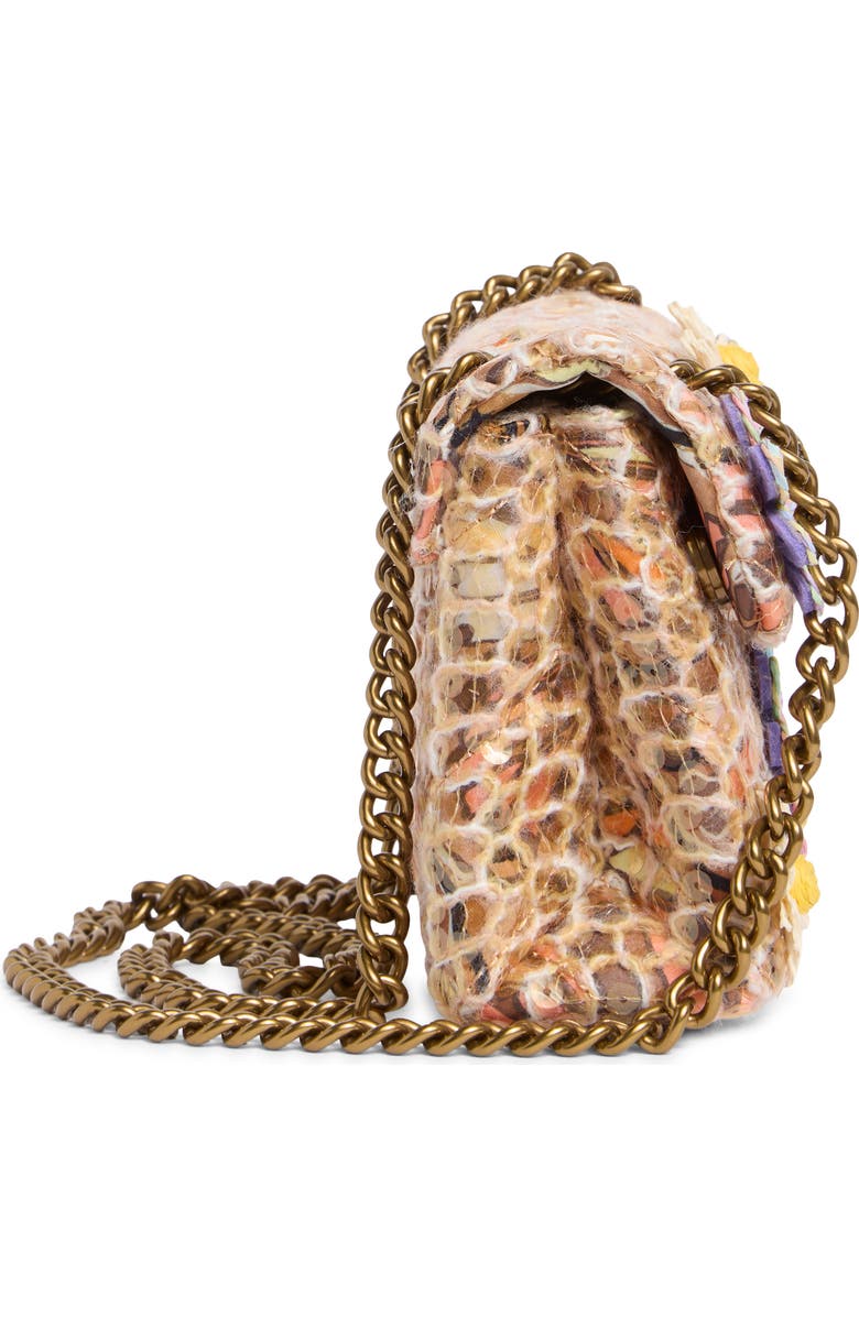 Kurt Geiger London Mini Kensington Floral Convertible Shoulder Bag, Alternate, color, Open Brown